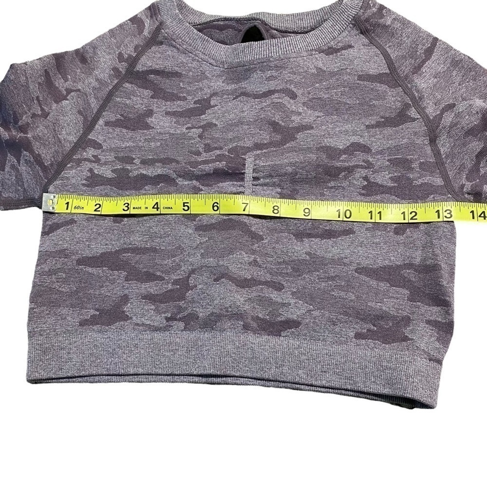 Cropped Seamless Workout Top, Lavender Camouflage… - image 8
